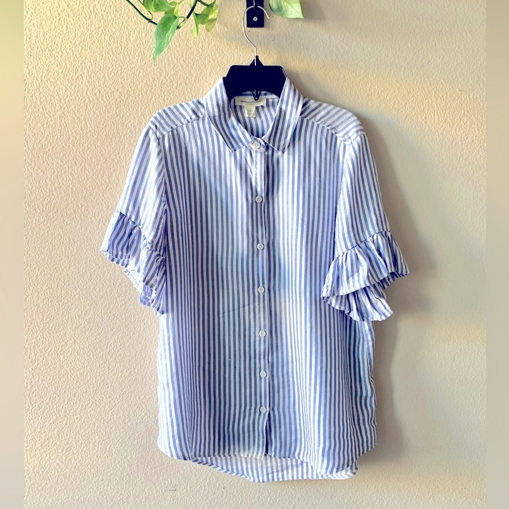 Beach lunch lounge women’s button down short sleeve shirt top